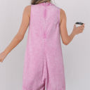  Ashlynn Mineral Wash Pleated Sleeveless Denim Romper