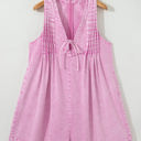  Ashlynn Mineral Wash Pleated Sleeveless Denim Romper