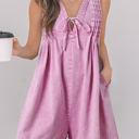 Bonbon XL Ashlynn Mineral Wash Pleated Sleeveless Denim Romper