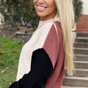  Aspen Bishop Sleeve Ribbed Trim Sweater