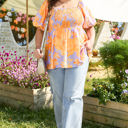  Aspen Plus Size Floral Puff Sleeve Babydoll Blouse
