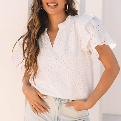 Aspyn Ruffle Short Sleeve Blouse