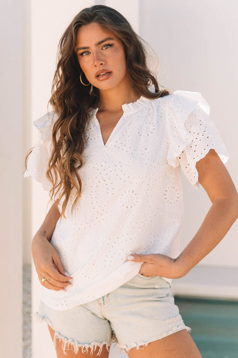 Aspyn Ruffle Short Sleeve Blouse