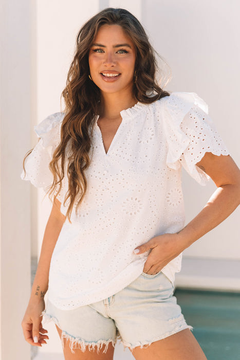 Aspyn Ruffle Short Sleeve Blouse