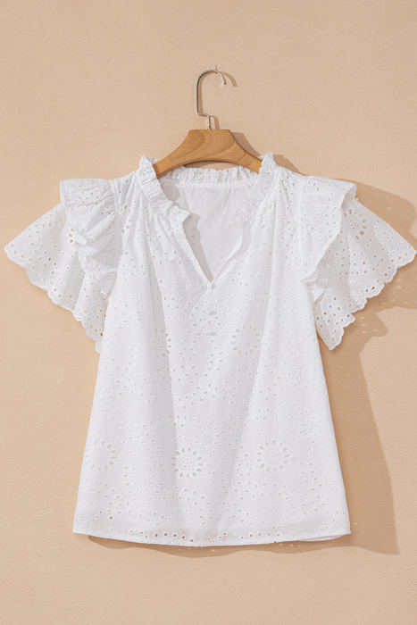 Aspyn Ruffle Short Sleeve Blouse