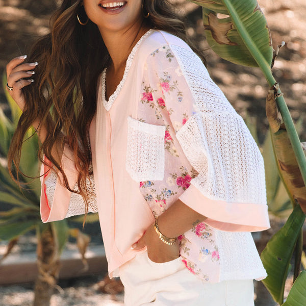 【Eaphi】cotton lace patchwork blouse eaphi cotton lace patchwork blouse - メルカリ
