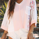  Aubree Floral Lace Crochet Patchwork Blouse