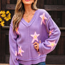 Lavendula XL Aubrey Brushed Star Oversize Sweater