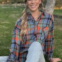 Orange XL Aubrey Loose Vintage Shirt