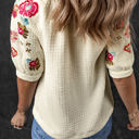  August Floral Embroidered Puff Sleeve Blouse