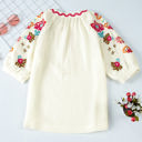  August Floral Embroidered Puff Sleeve Blouse