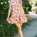  August Floral Print Split Neck Flutter Sleeve Dress