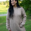  Aura Cable Knit Sweater Dress