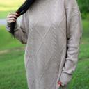 Brown Large Aura Cable Knit Sweater Dress