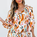  Aurelia Drawstring Frilled V Neck 3/4 Sleeve Blouse