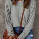 Gray XXL Aurora Patchwork Long Sleeve Top