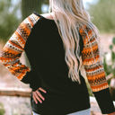  Aurora Raglan Patchwork Long Sleeve Top