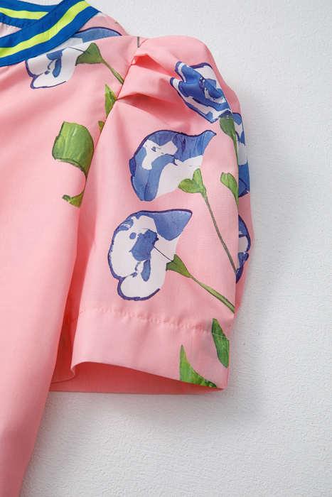 Autumn Notched Bubble Sleeve Blouse