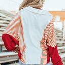  Autumn Striped Oversized Sweatshirt