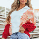  Autumn Striped Oversized Sweatshirt