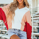  Autumn Striped Oversized Sweatshirt