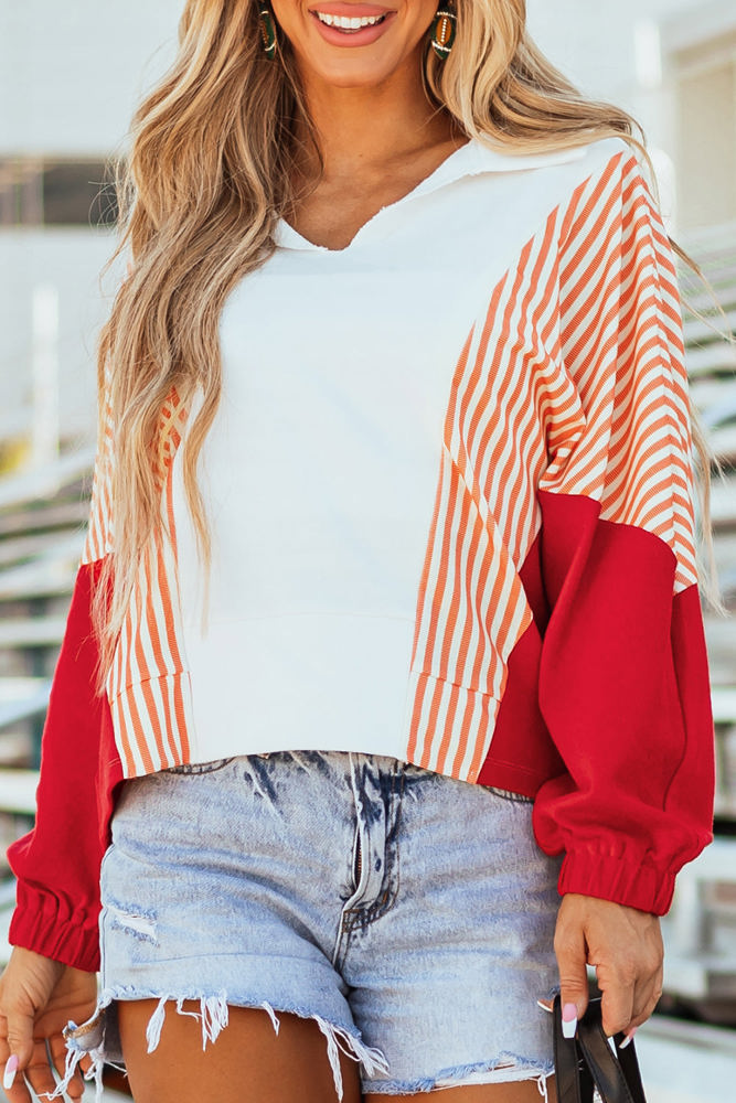 Autumn Striped Oversized Sweatshirt