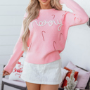  Ava Cane Puffy Knit Sweater