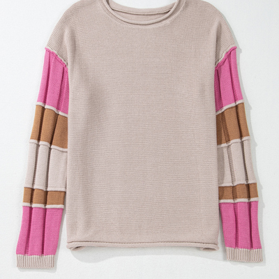 Ava Colorblock Exposed Seam Sweater