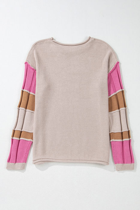 Ava Colorblock Exposed Seam Sweater