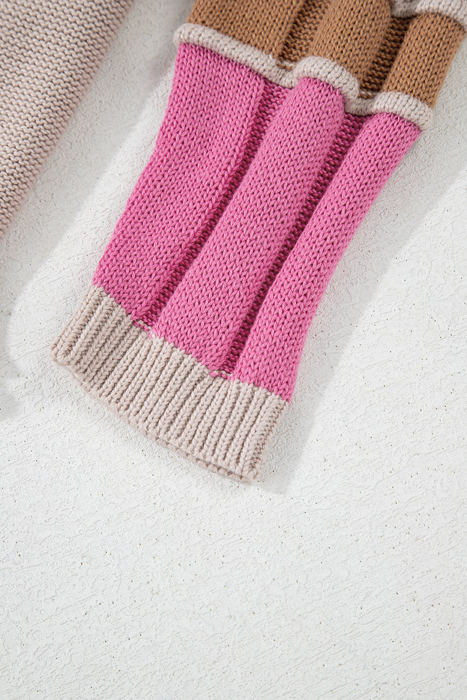 Ava Colorblock Exposed Seam Sweater