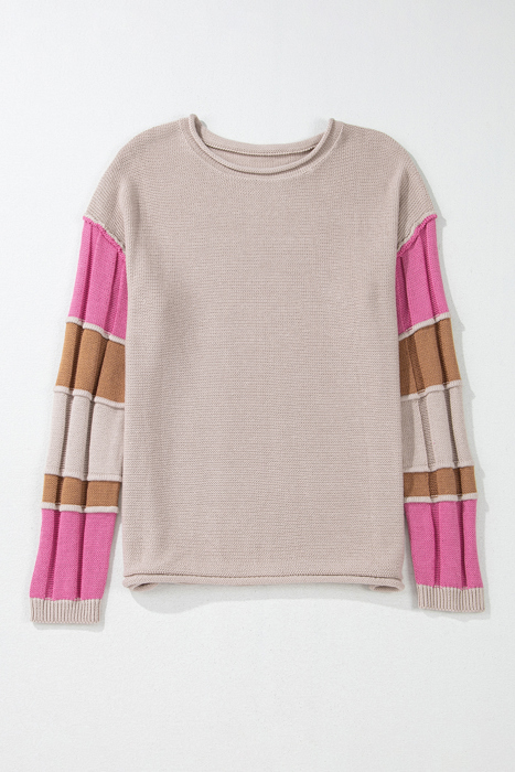 Ava Colorblock Exposed Seam Sweater
