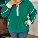 Ava Contrast Trim Fleece Plus Sweatshirt