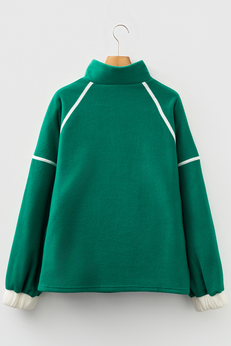 Ava Contrast Trim Fleece Plus Sweatshirt