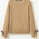  Ava Cuff Contrast Trim Sweater