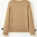  Ava Cuff Contrast Trim Sweater
