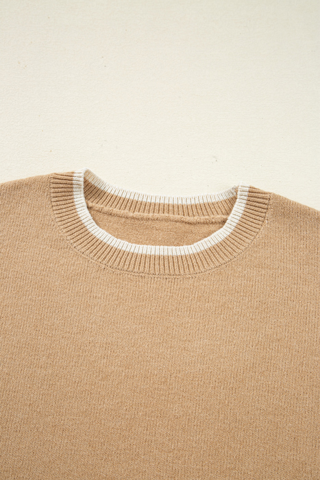 Ava Cuff Contrast Trim Sweater
