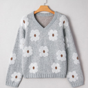 Gray Small Ava Drop Shoulder Baggy Sweater