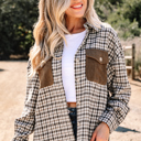  Ava Flap Patchwork Plaid Shacket