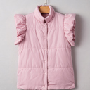 Pink Large Ava Sleeve Snap Puffer Vest