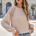  Ava Sleeve Textured Pullover Long Sleeve Top