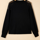  Ava Sleeve Textured Pullover Long Sleeve Top