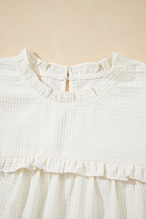 Ava Trim Waffle Knit Blouse