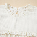  Ava Trim Waffle Knit Blouse
