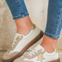  Avani Shimmer Star Patch Lace up Retro Flattie