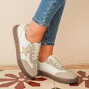  Avani Shimmer Star Patch Lace up Retro Flattie