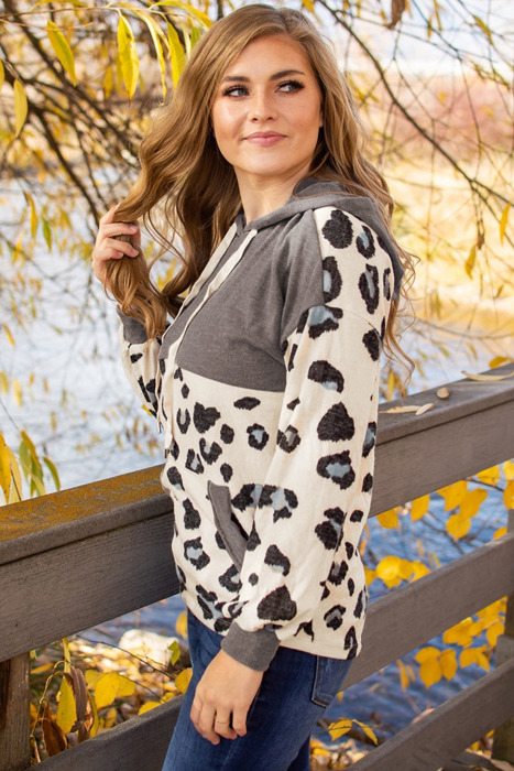 Avery Color Block Drawstring Hoodie