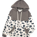 Khaki Medium Avery Color Block Drawstring Hoodie