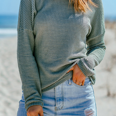 Avery Knit Drop Shoulder Long Sleeve Top