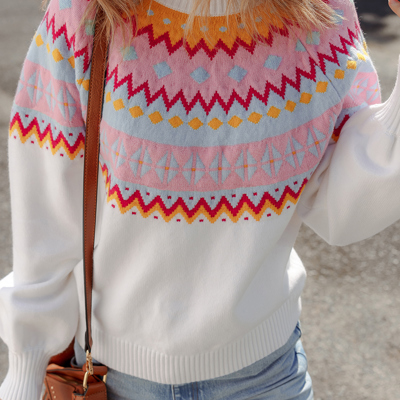 Avery Print Drop Shoulder Sweater