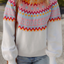  Avery Print Drop Shoulder Sweater